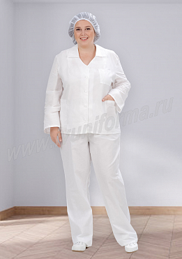 Костюм повара женский арт. ПВ-02-18-БЗ (Size +)